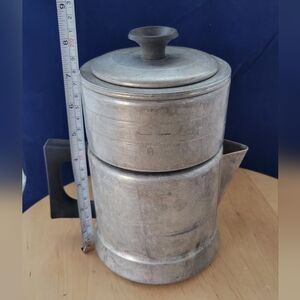 Vintage Worthmore Aluminum 4 Cup Camping Coffee Pot Made in USA Collectible